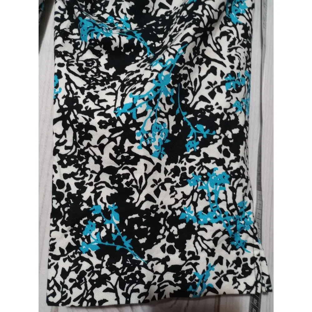 Ann Taylor Pants‎ Womens 0 Cropped Stretch Floral Slit Hem Capris